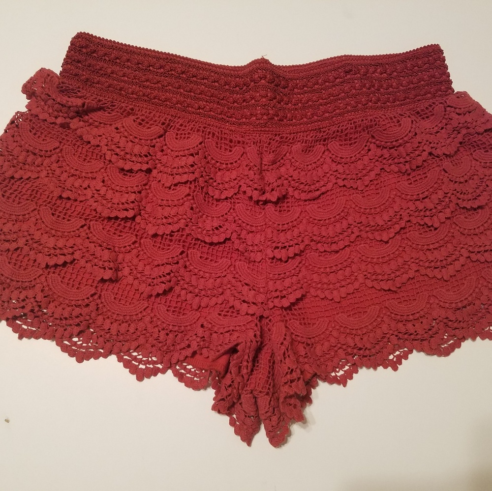 American Rag Burnt Orange Lace Shorts Size L